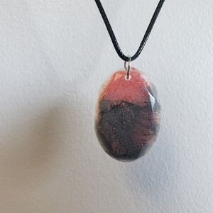 Handmade Pink & Gray Ombre Resin Pendant Necklace – Homespun Utopia